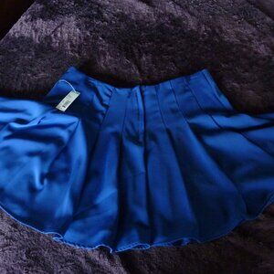 METAPHOR ROYAL BLUE GOTH PLEATED MINI SKIRT SCHOOLGIRL SECRETARY OFFICE XL